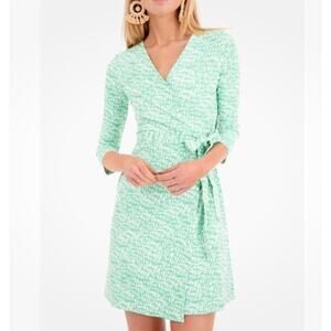 NEW Persifor Tuckernuck dress Small Louise Scales Jade Stretch 3/4 sleeve Green